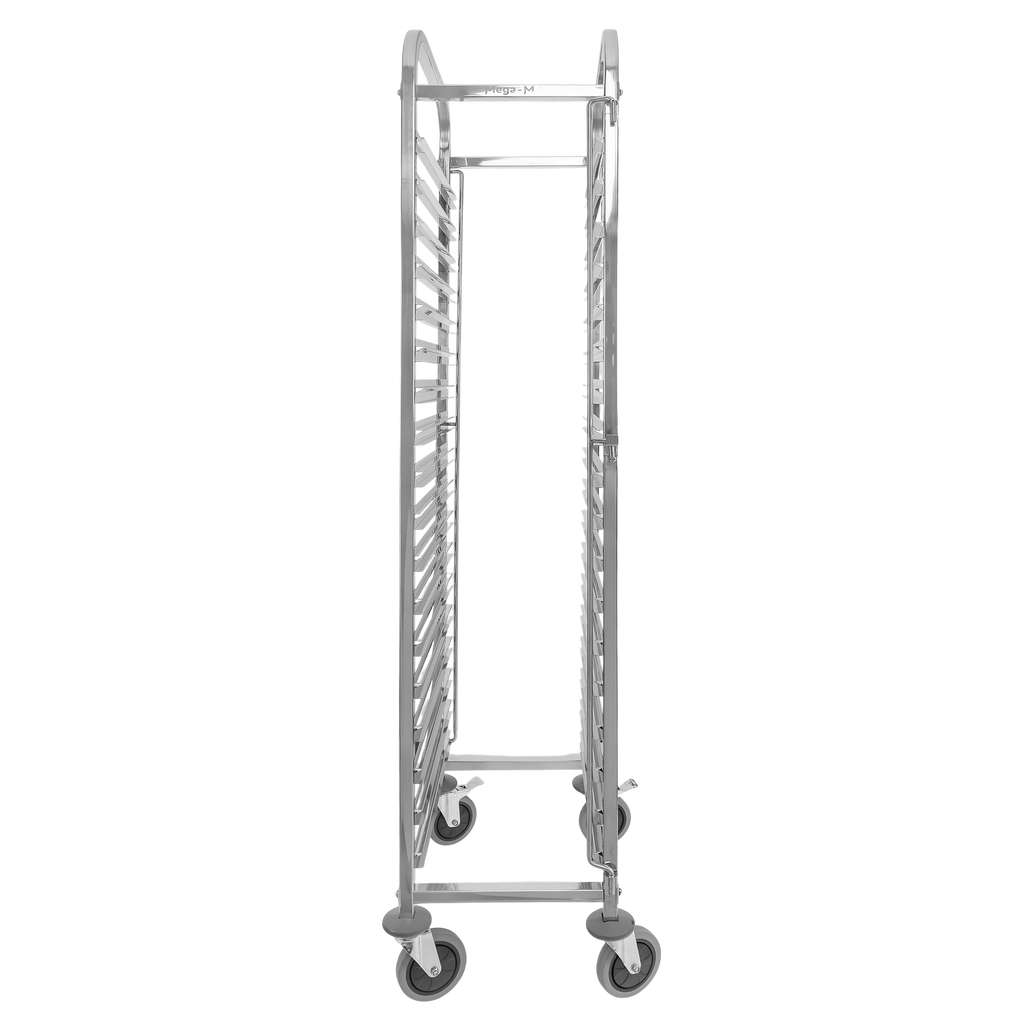 nierdzewny regał wózek mobilny na kółkach do transportowania tac gastronomicznych