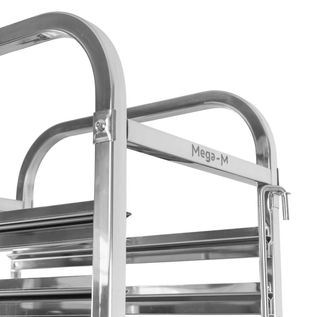 wózek transportowy gastronomiczny ze stali nierdzewnej na tace