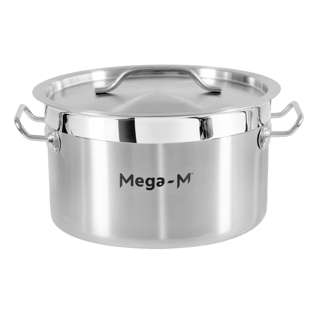 Garnek ze stali nierdzewnej AISI 443 niski z pokrywką 12L