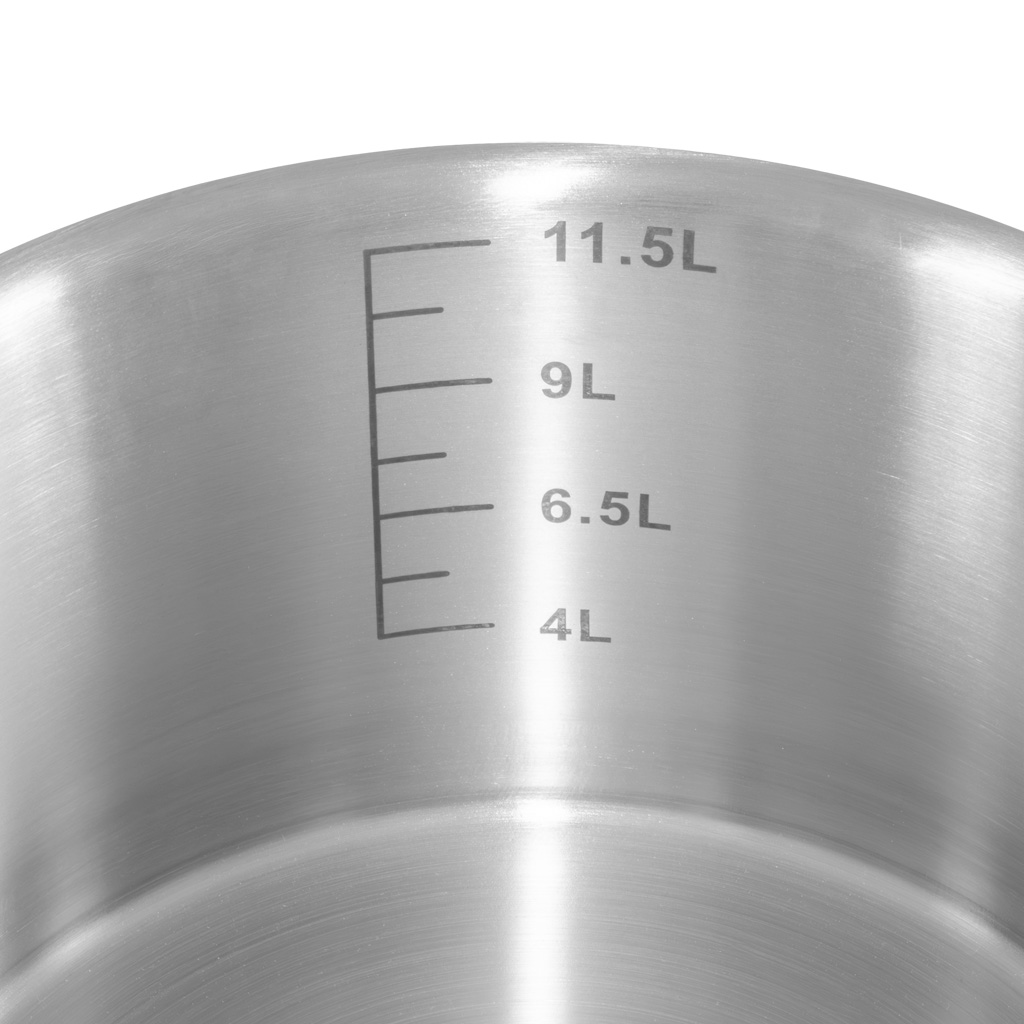 Garnek ze stali nierdzewnej AISI 443 niski z pokrywką 12L