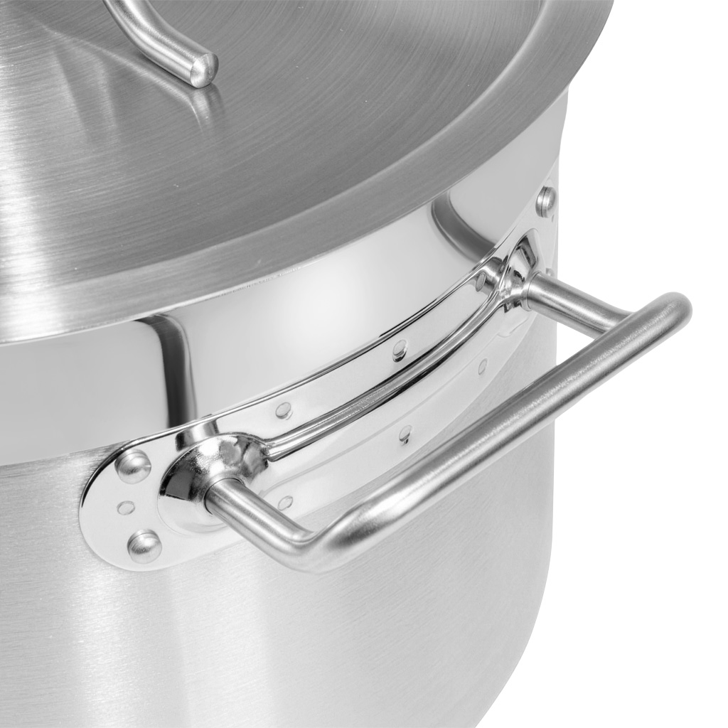 Garnek ze stali nierdzewnej AISI 443 niski z pokrywką 12L