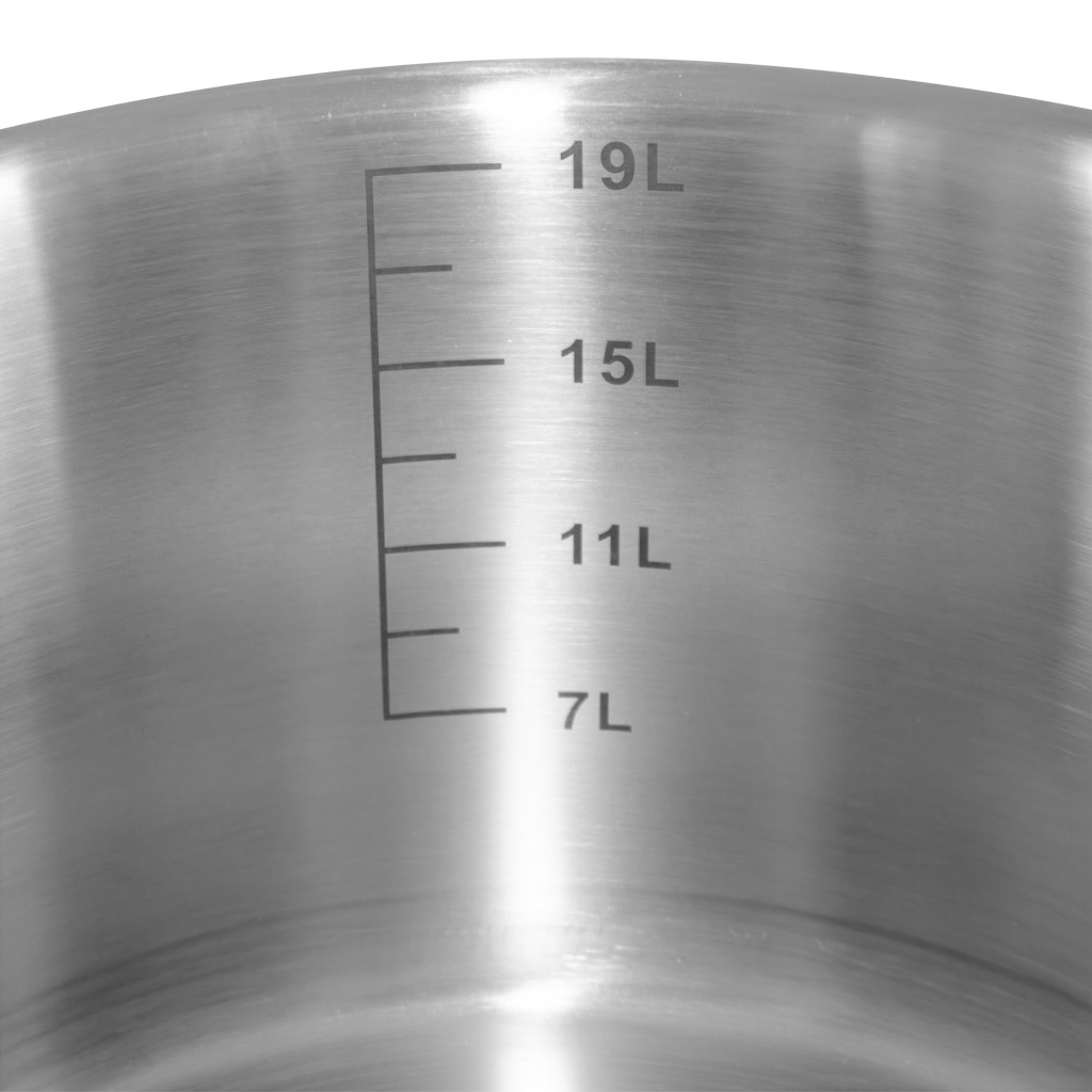 Garnek ze stali nierdzewnej AISI 443 niski z pokrywką 23L