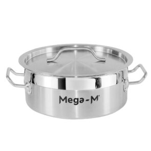 Zdjęcie produktu: Garnek ze stali nierdzewnej AISI 443 niski z pokrywką Mega-M PRO 5L 25x11 cm