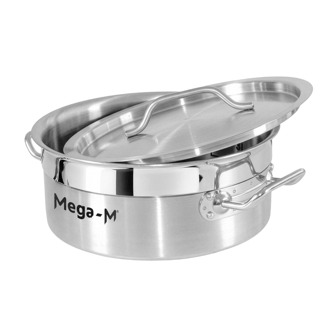 garnek ze stali nierdzewnej niski z pokrywką 5L