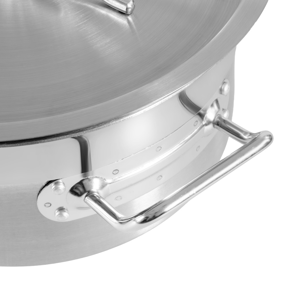 garnek ze stali nierdzewnej niski z pokrywką 5L