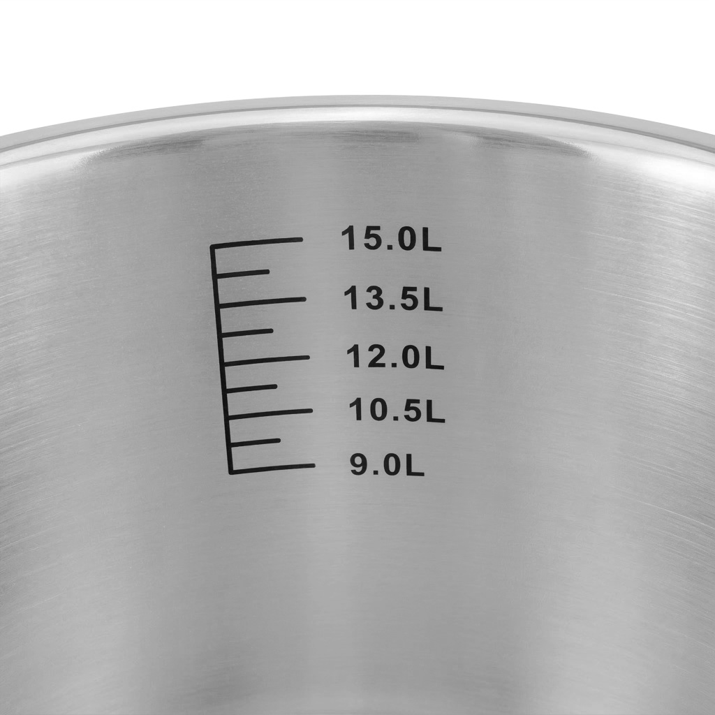 Garnek ze stali nierdzewnej AISI 443 średni z pokrywką 17L