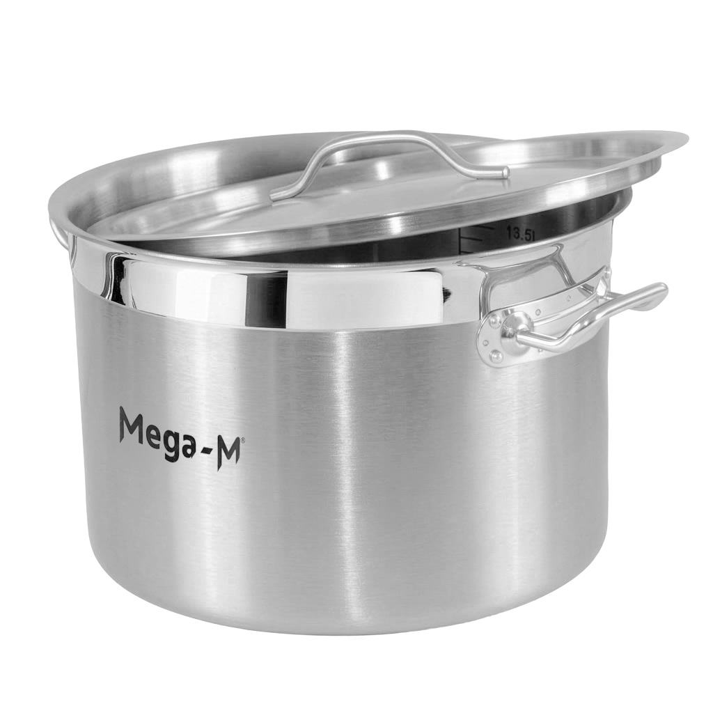 Garnek ze stali nierdzewnej AISI 443 średni z pokrywką 17L