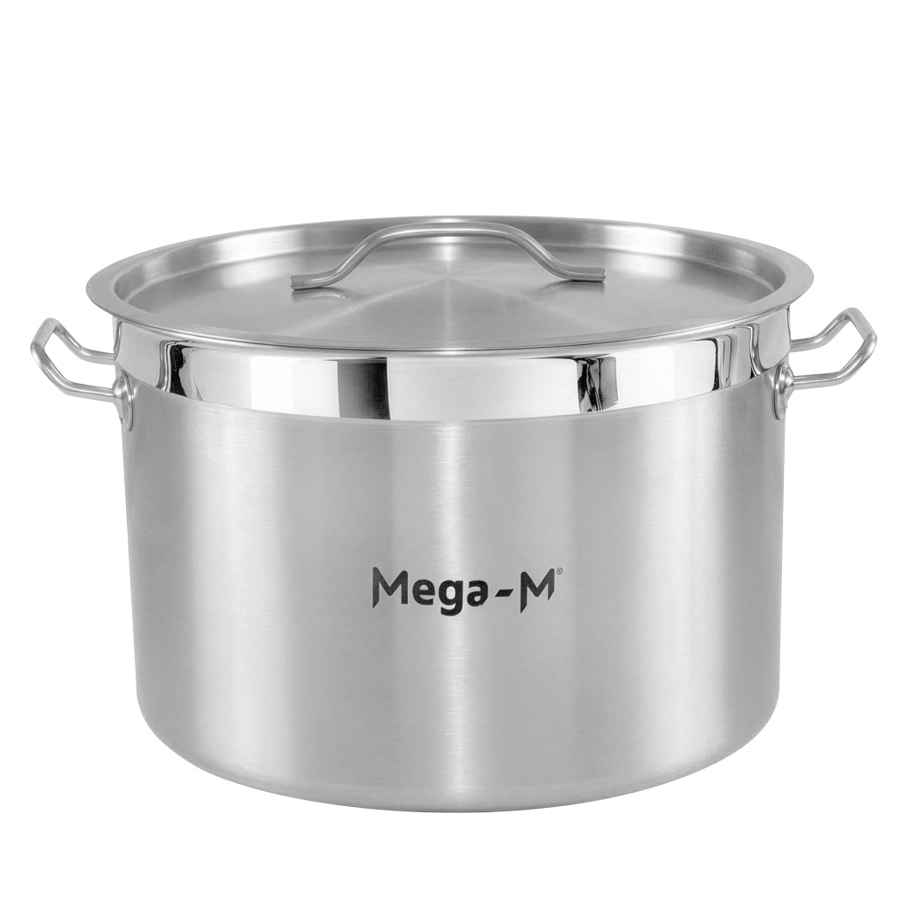 Garnek ze stali nierdzewnej AISI 443 średni z pokrywką Mega-M PRO 24L