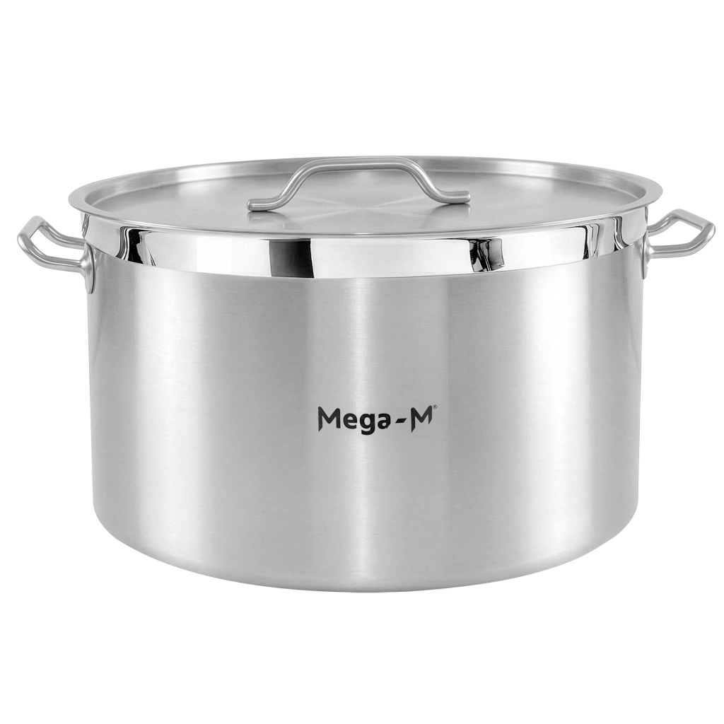 Garnek ze stali nierdzewnej AISI 443 średni z pokrywką Mega-M PRO 58L