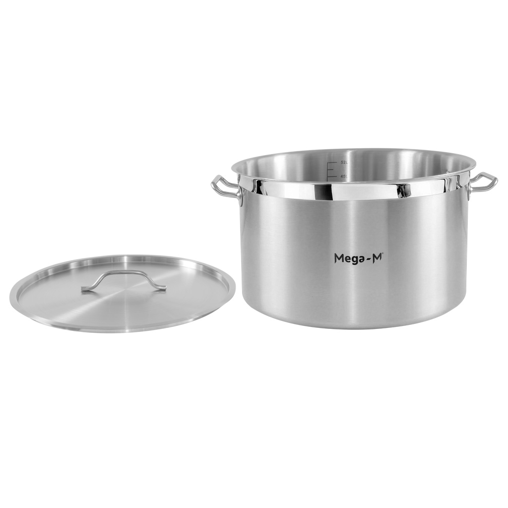 Garnek ze stali nierdzewnej AISI 443 średni z pokrywką Mega-M PRO 58L