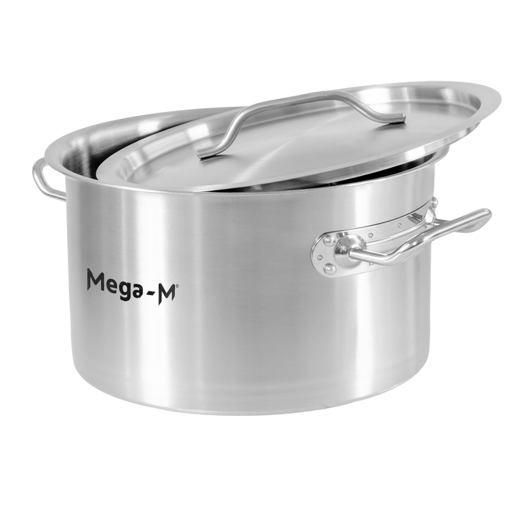 Garnek ze stali nierdzewnej niski z pokrywką 12L