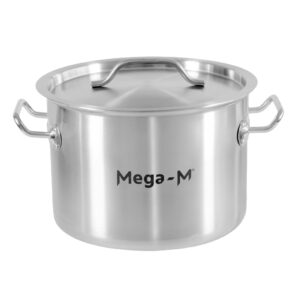 Zdjęcie produktu: Garnek ze stali nierdzewnej niski z pokrywką Mega-M STANDARD 8L 28x13 cm