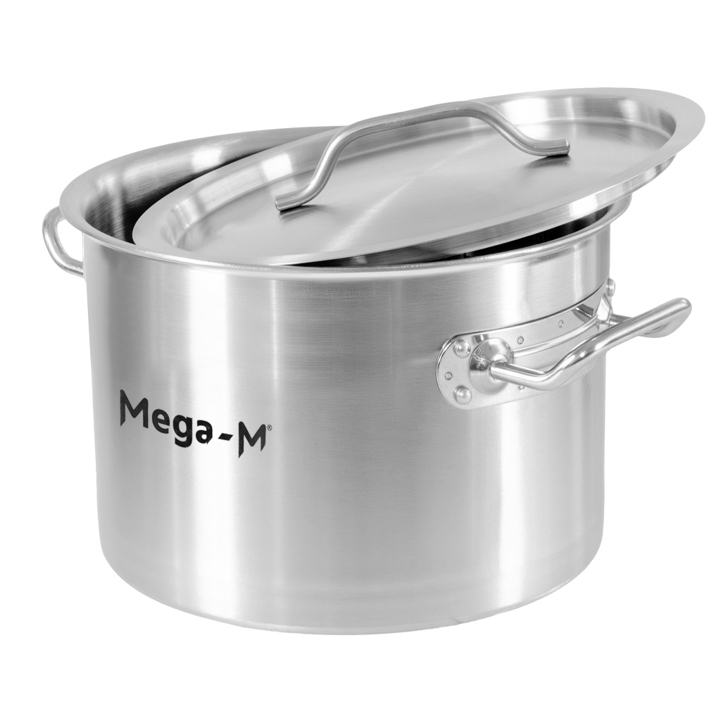 Garnek ze stali nierdzewnej niski z pokrywką 8L
