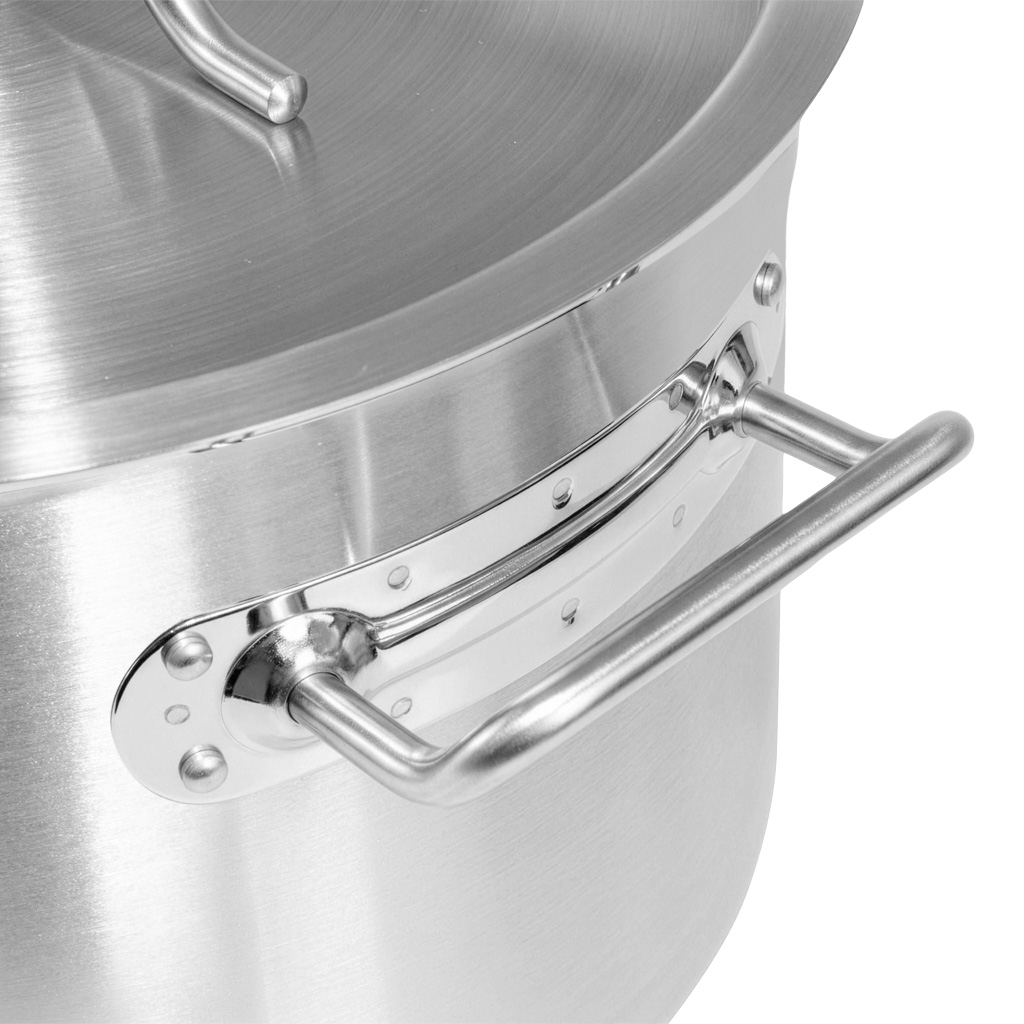 Garnek ze stali nierdzewnej niski z pokrywką 8L