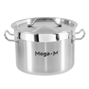 Zdjęcie produktu: Garnek ze stali nierdzewnej AISI 443 średni z pokrywką Mega-M PRO 9L 25x18 cm