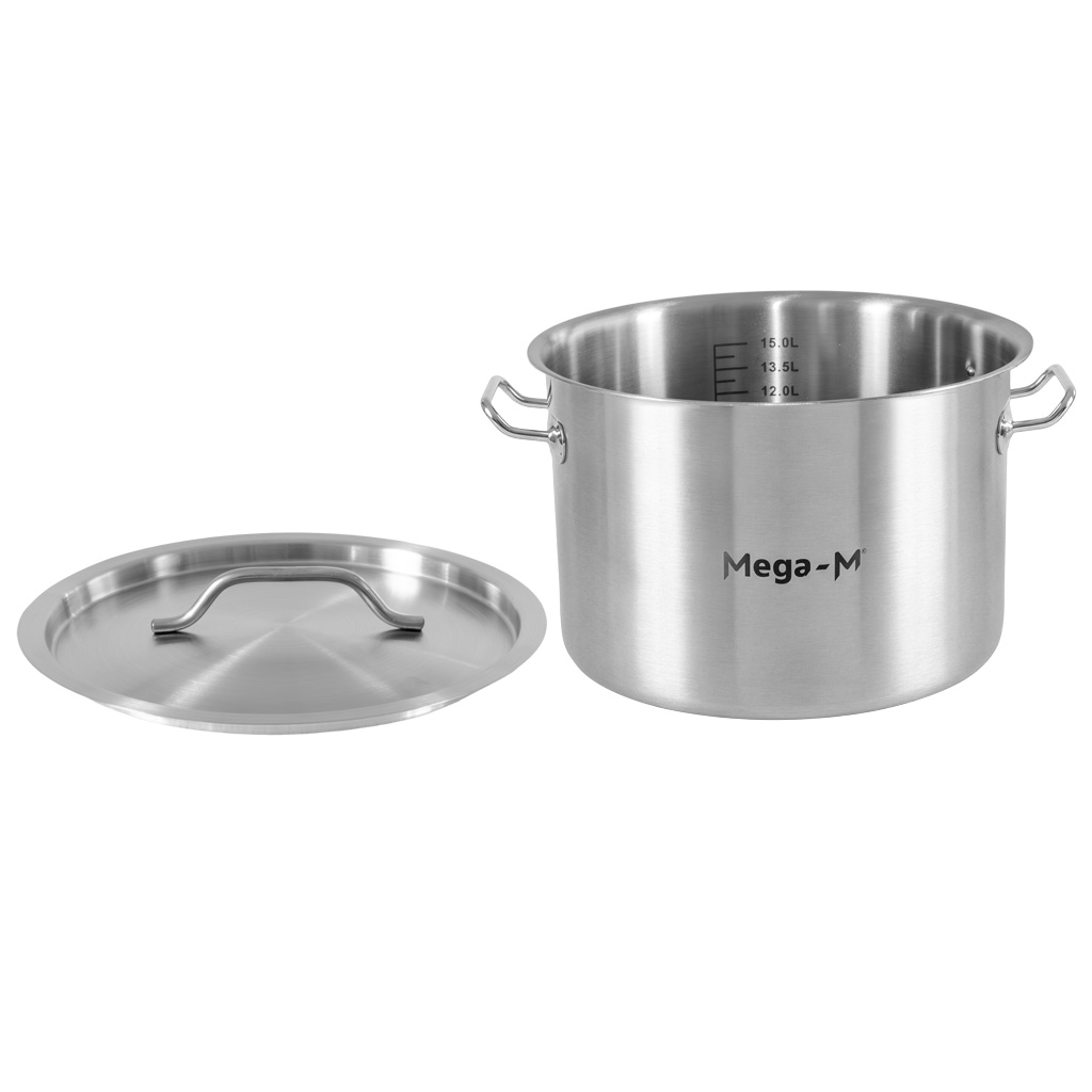 Garnek ze stali nierdzewnej średni z pokrywką 17L