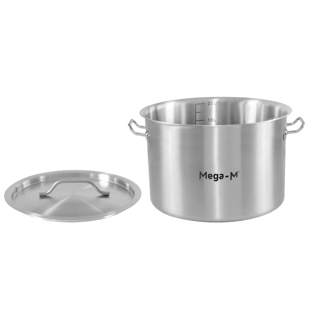 Garnek ze stali nierdzewnej średni z pokrywką Mega-M STANDARD 24L