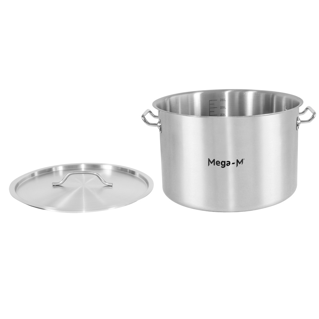 Garnek ze stali nierdzewnej średni z pokrywką Mega-M Standard 32L
