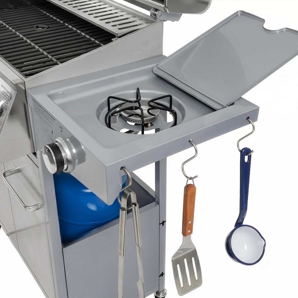 Grill ogrodowy gazowy BERGMANN 3+1, grill gazowy do ogrodu