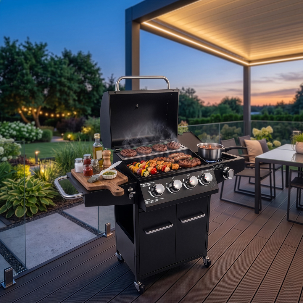 Grill gazowy ogrodowy, grill ogrodowy BERGMANN NL003