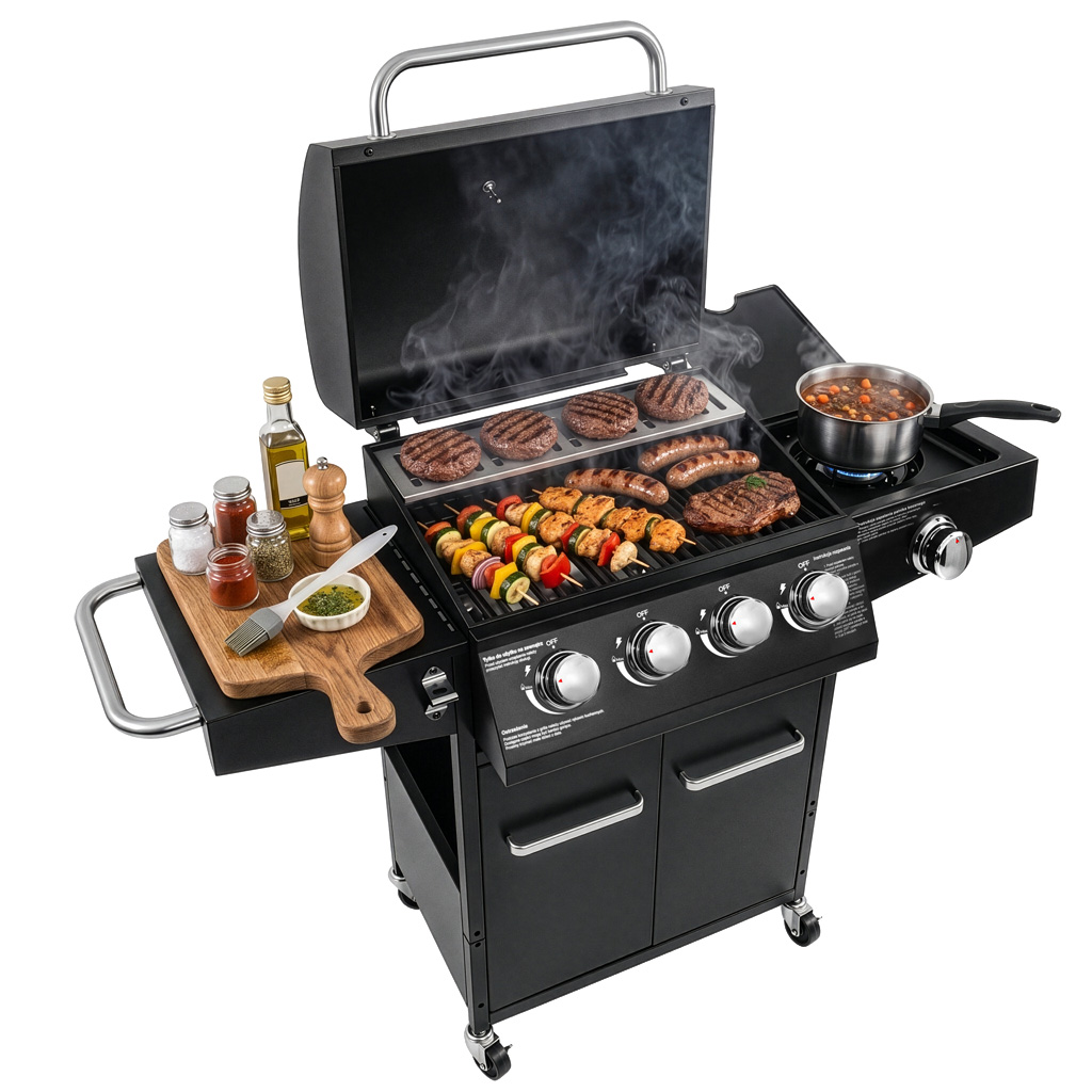 Grill gazowy ogrodowy, grill ogrodowy BERGMANN NL003