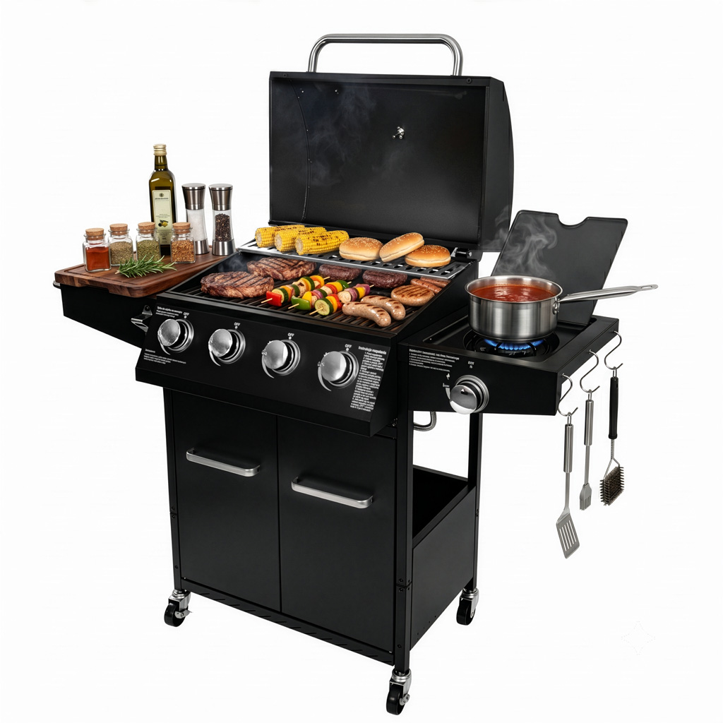 Grill gazowy ogrodowy, grill ogrodowy BERGMANN NL003