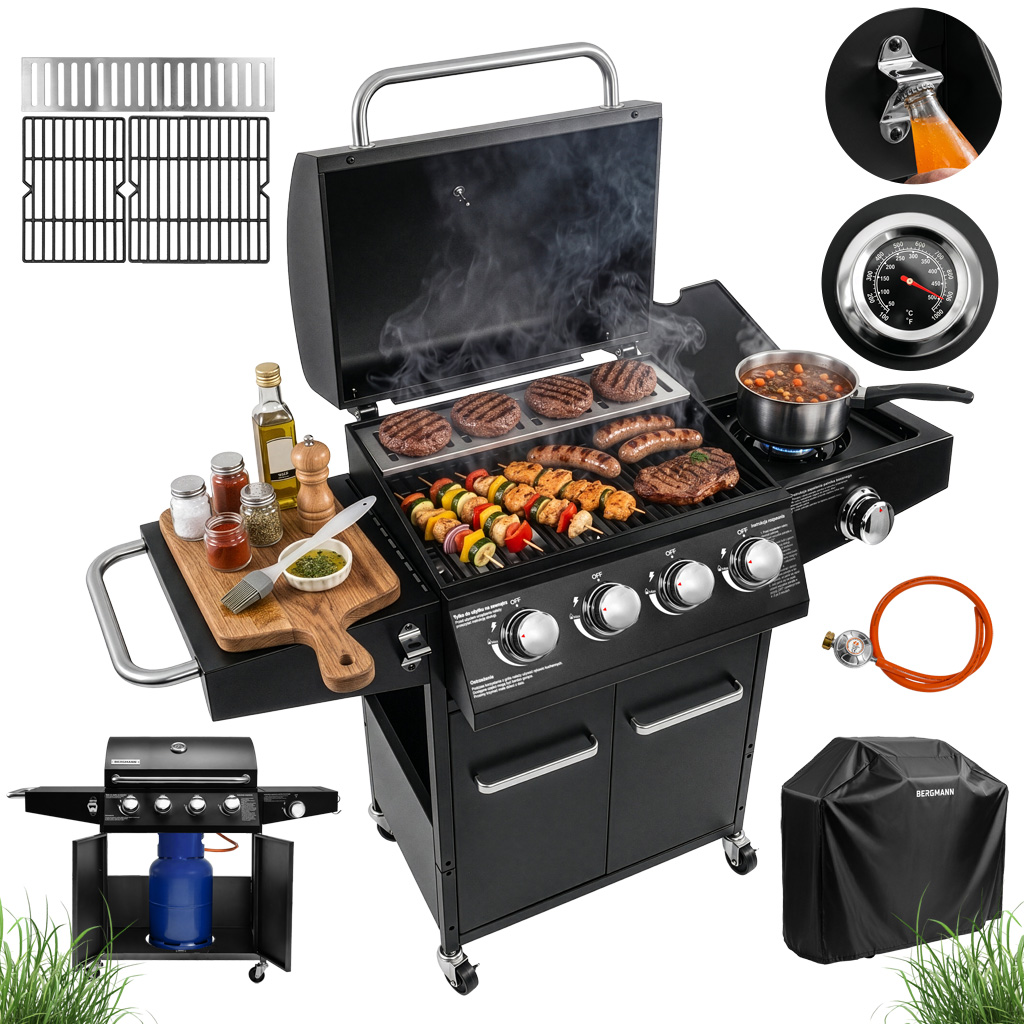 Grill gazowy ogrodowy, grill ogrodowy BERGMANN NL003
