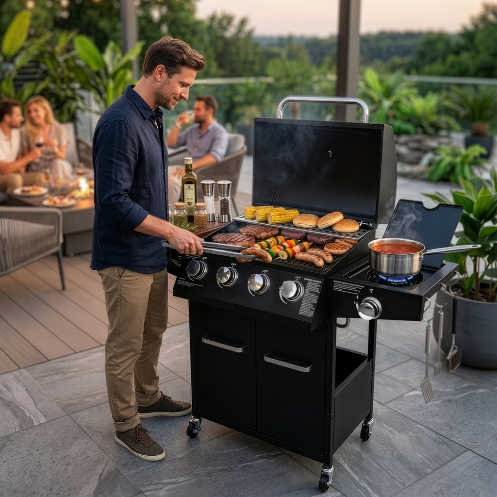 Grill gazowy ogrodowy, grill ogrodowy BERGMANN NL003