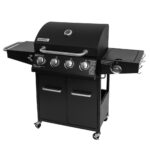 Zdjęcie produktu: Grill gazowy ogrodowy BERGMANN NL003 4+1 ze stolikiem bocznym czarny + pokrowiec