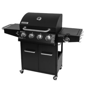 Zdjęcie produktu: Grill gazowy ogrodowy BERGMANN NL003 4+1 ze stolikiem bocznym czarny + pokrowiec