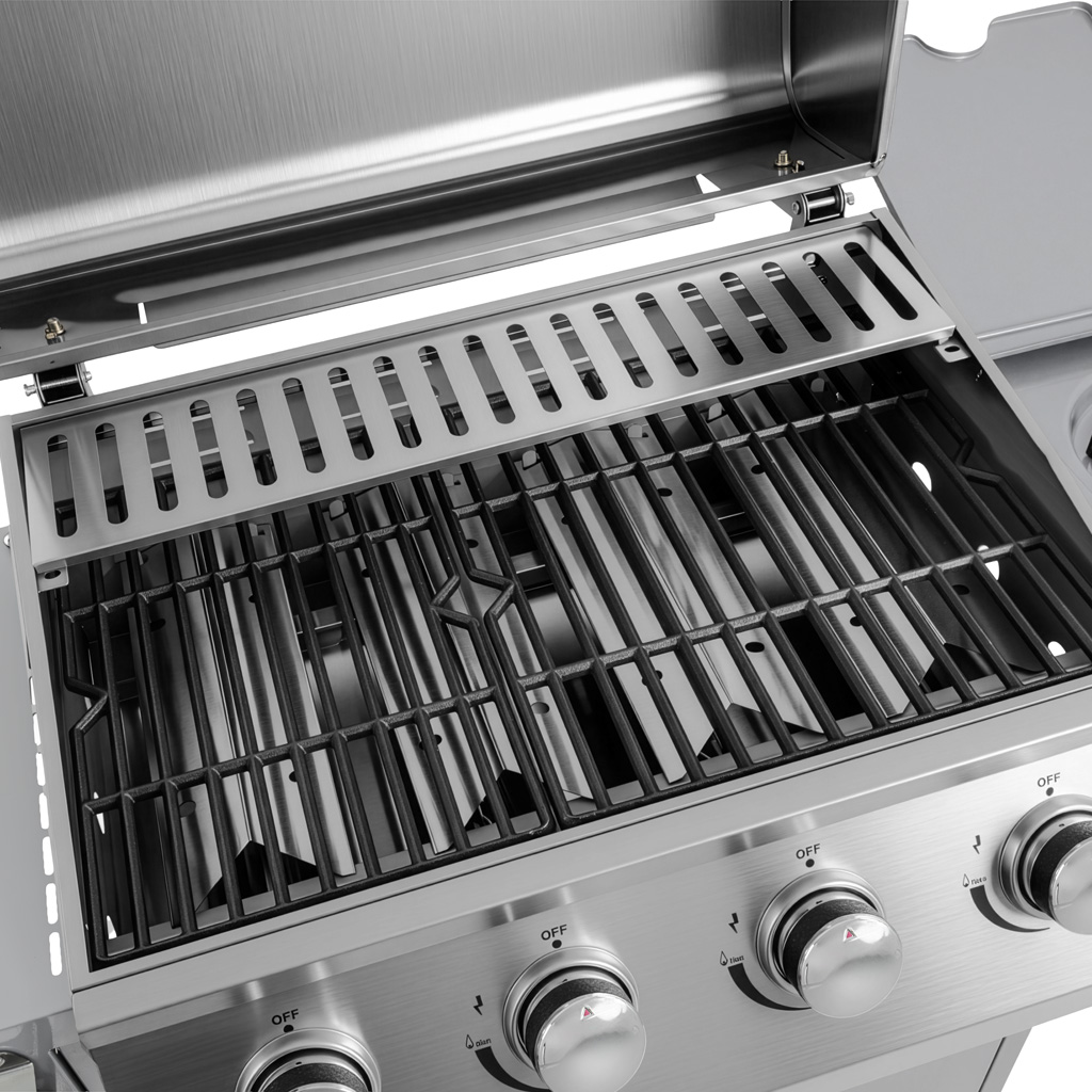 Grill gazowy ogrodowy, grill ogrodowy BERGMANN NL004 4+1 ze stolikiem bocznym