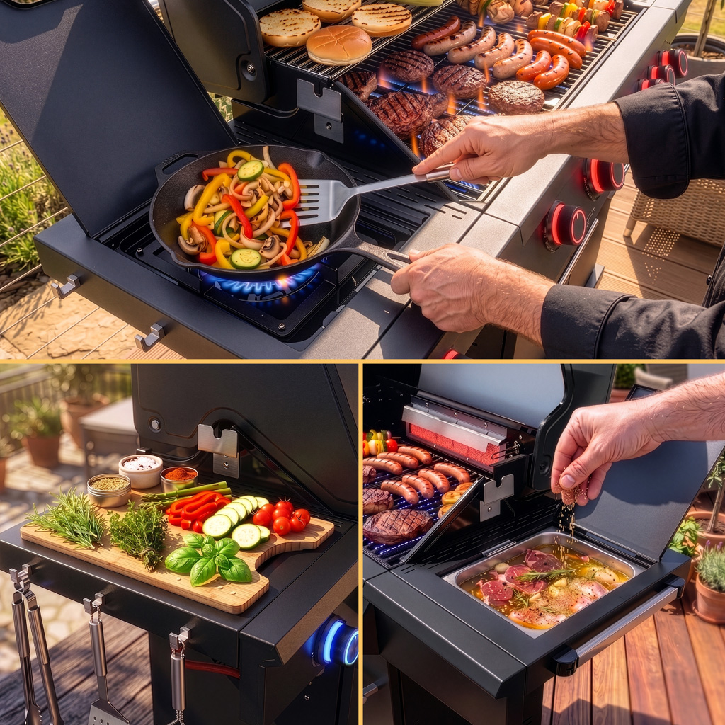 grill gazowy ogrodowy BERGMANN PREMIUM HU002 4+2, grill ogrodowy gazowy