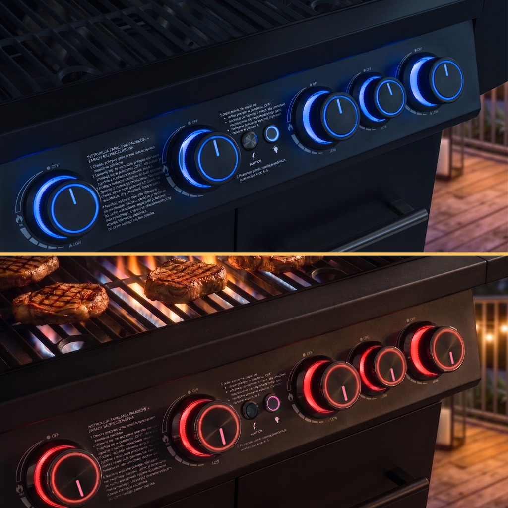 grill gazowy ogrodowy BERGMANN PREMIUM HU002 4+2, grill ogrodowy gazowy