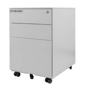 Zdjęcie produktu: Kontenerek biurowy szafka mobilna FURVERO S/S 3 szuflady szara S-39 cm