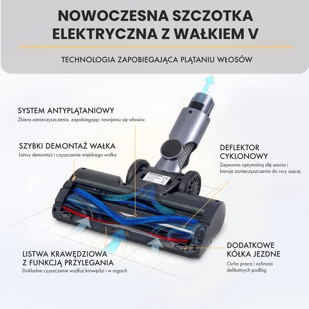 odkurzacz bezprzewodowy BERGMANN HAX 103 300 W, odkurzacz pionowy