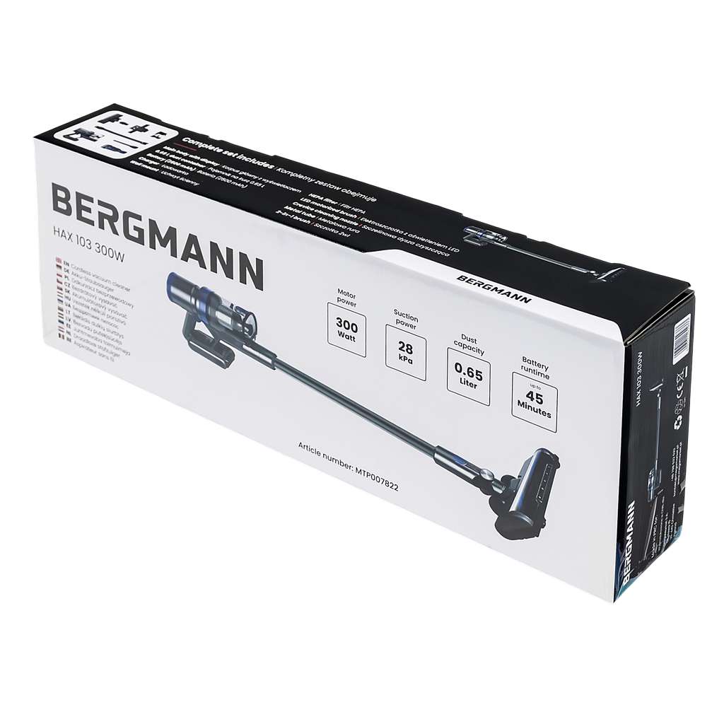 bezprzewodowy BERGMANN HAX 103 300 W, odkurzacz pionowy