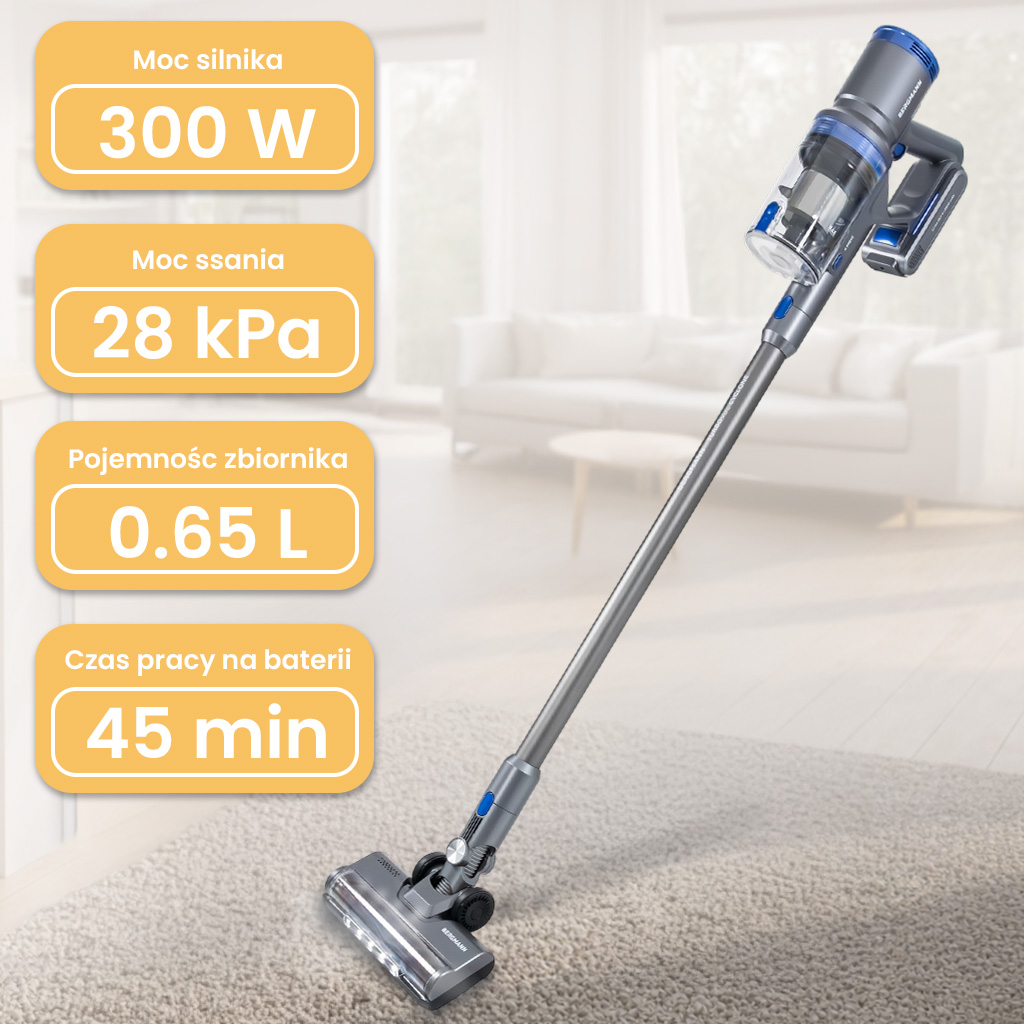 bezprzewodowy BERGMANN HAX 103 300 W, odkurzacz pionowy