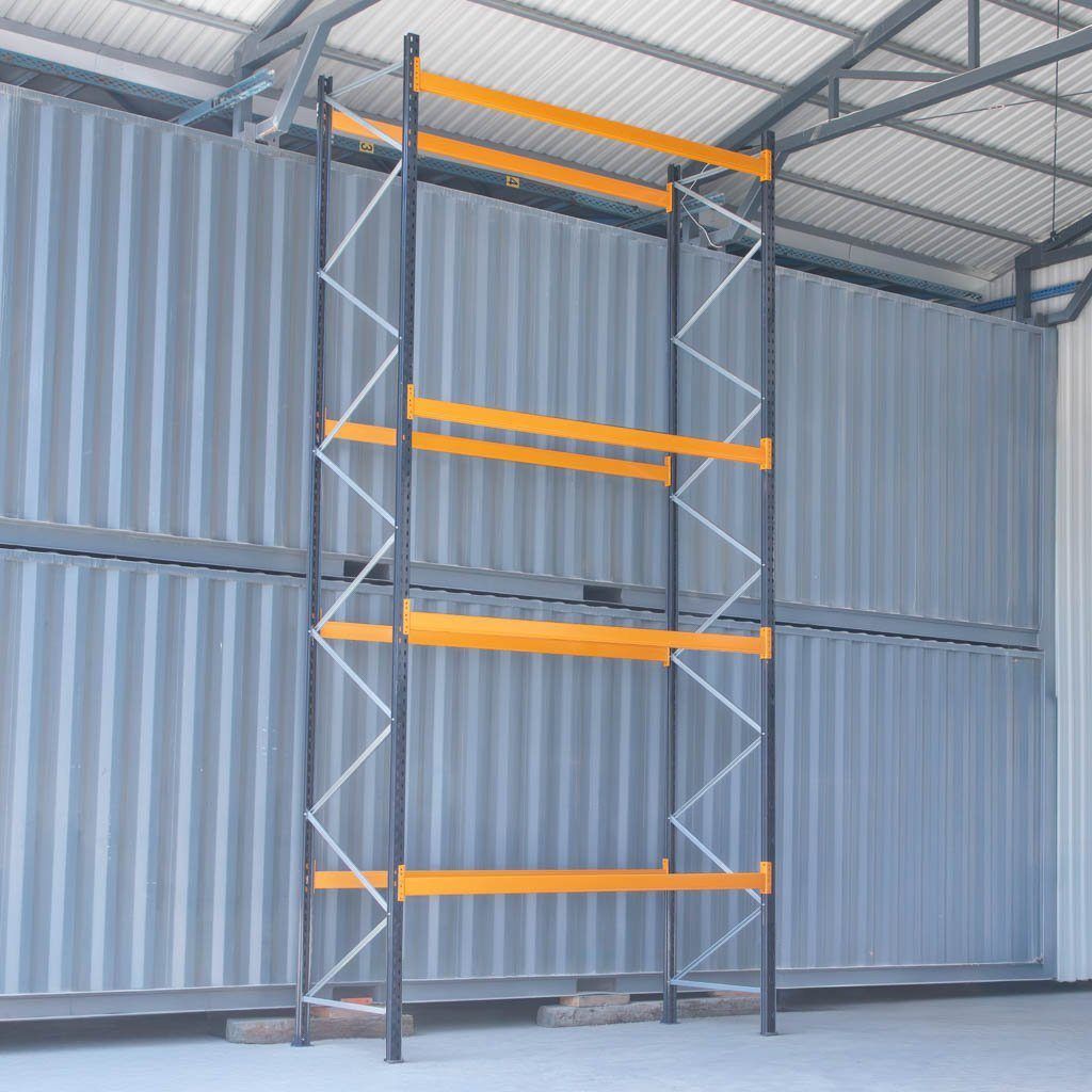 regał paletowy magazynowy, regał wysokiego składowania regał Regał magazynowy paletowy LINK 51 H-645 cm L-376 cm moduł bazowy