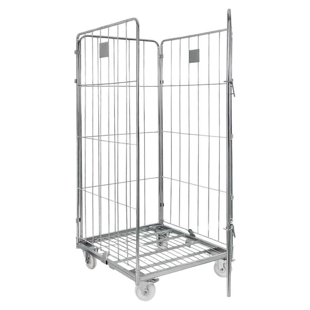 rollkontener, rollbox, rollcage, wózek siatkowy, wózek pralniczy, wózek transportowy, wózek magazynowy, rollkontener ocynkowany, wózek siatkowy czterościenny, wózek do pralni, wózek do hotelu, wózek do szpitala, klatka transportowa, zamykany wózek siatkowy, wyposażenie magazynu