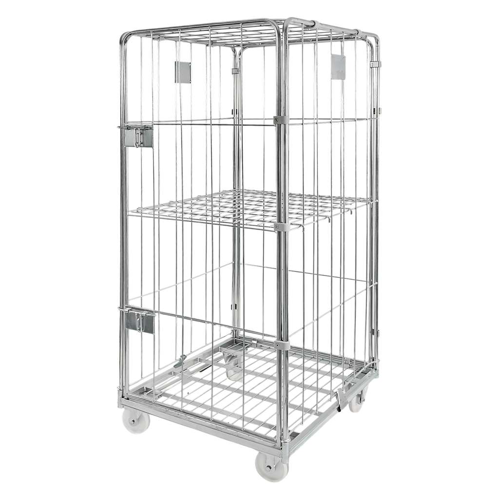 rollkontener, rollbox, rollcage, wózek siatkowy, wózek pralniczy, wózek transportowy, wózek magazynowy, rollkontener ocynkowany, wózek siatkowy czterościenny, wózek do pralni, wózek do hotelu, wózek do szpitala, klatka transportowa, zamykany wózek siatkowy, wyposażenie magazynu