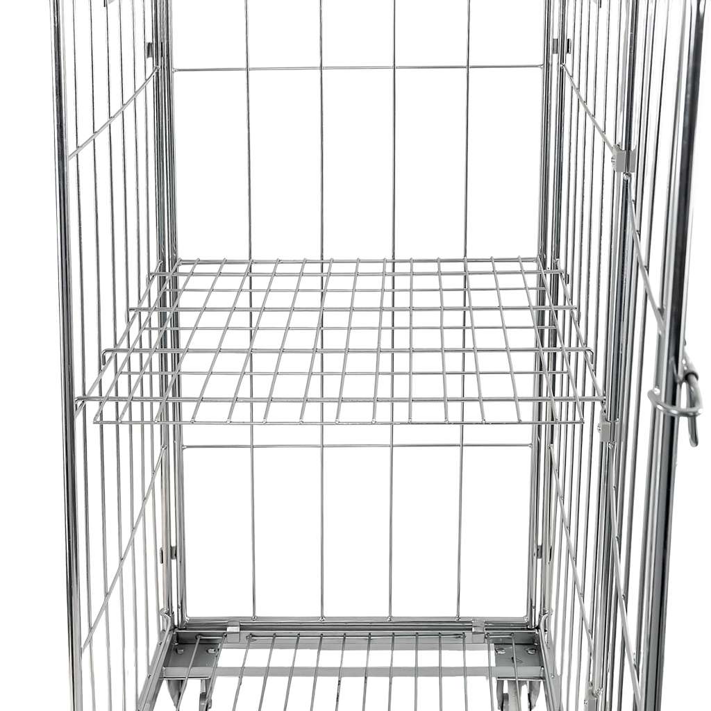 rollkontener, rollbox, rollcage, wózek siatkowy, wózek pralniczy, wózek transportowy, wózek magazynowy, rollkontener ocynkowany, wózek siatkowy czterościenny, wózek do pralni, wózek do hotelu, wózek do szpitala, klatka transportowa, zamykany wózek siatkowy, wyposażenie magazynu