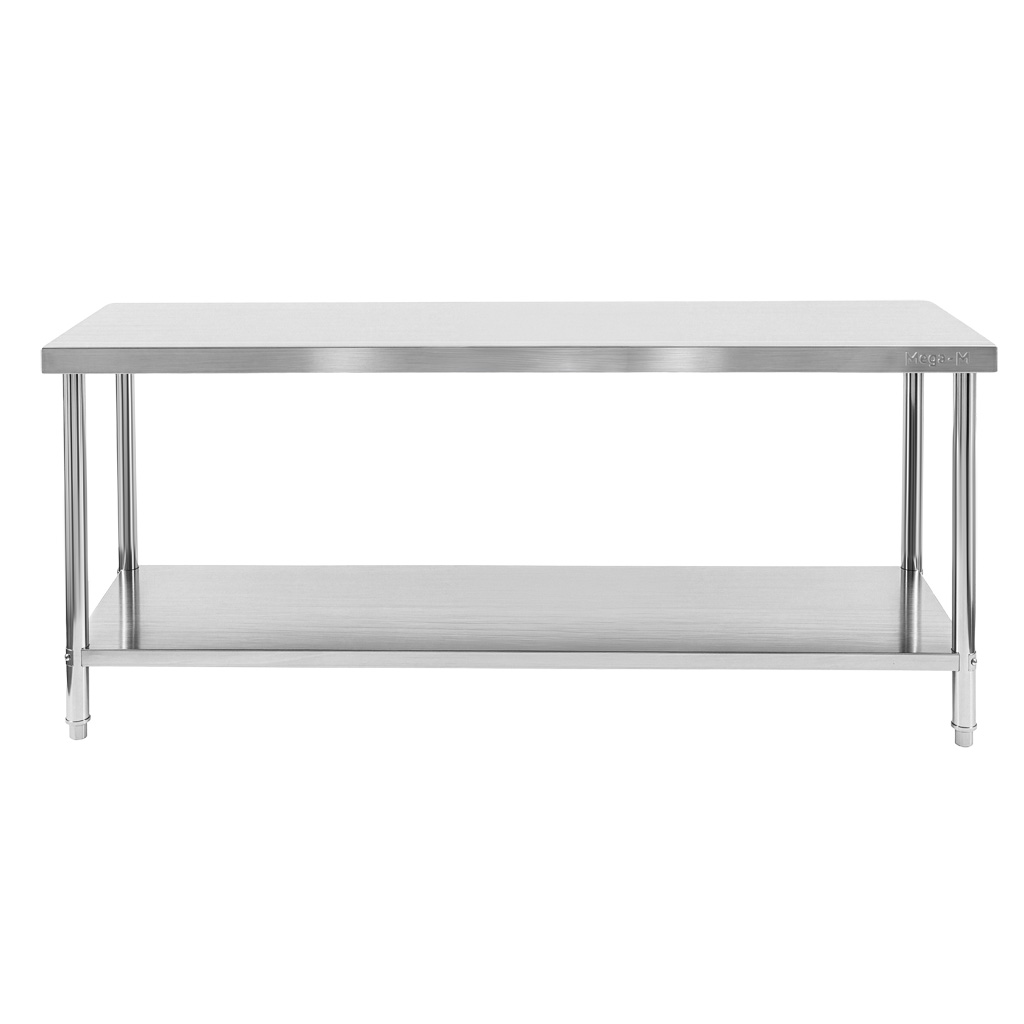 Stół gastronomiczny ze stali nierdzewnej centralny z półką Mega-M X STANDARD 200x60x85 cm