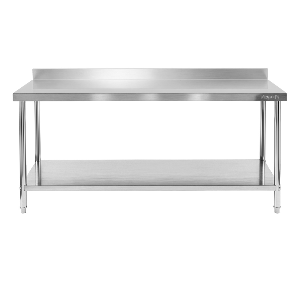 Stół gastronomiczny ze stali nierdzewnej przyścienny z półką Mega-M X STANDARD 180x60x85 cm