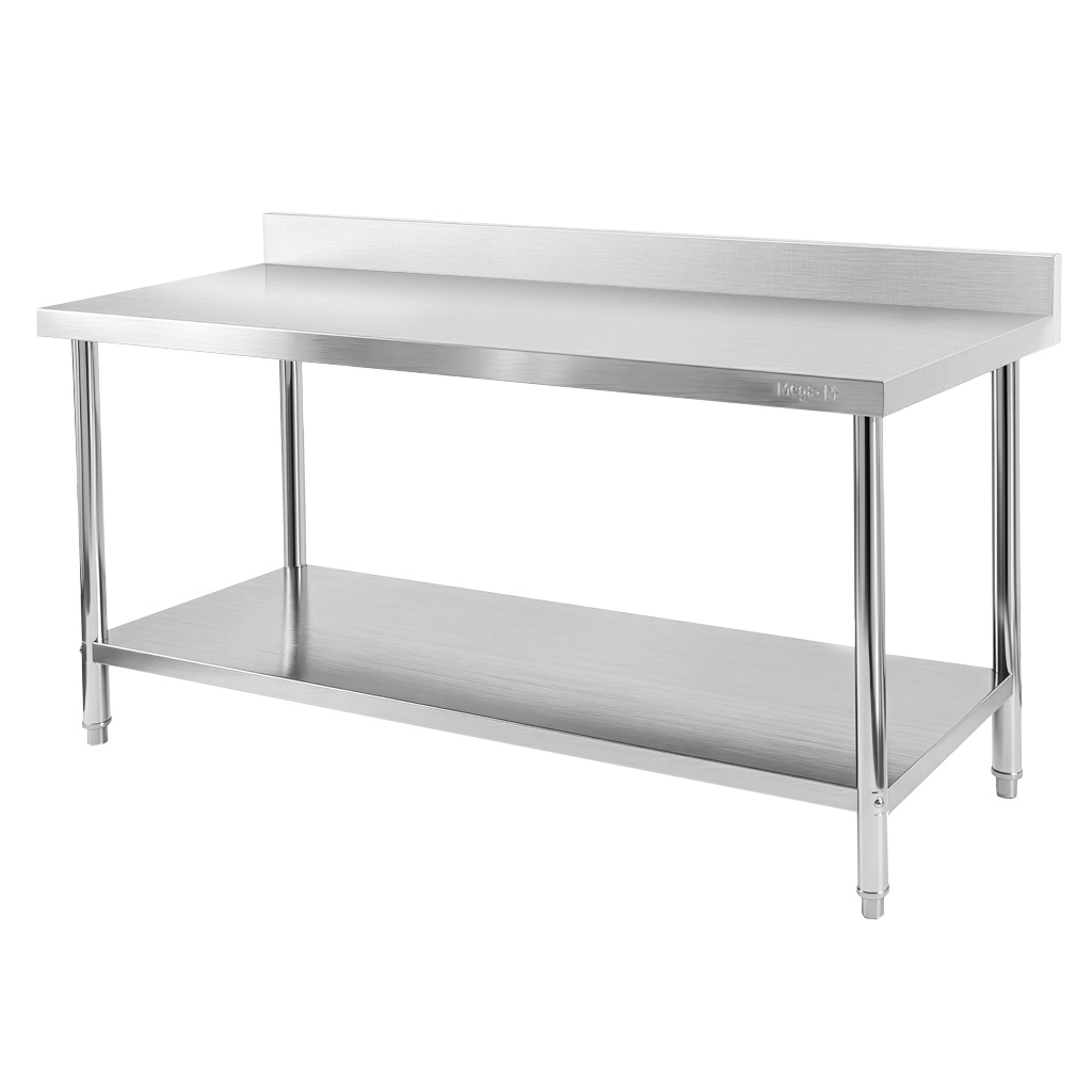 Stół gastronomiczny ze stali nierdzewnej przyścienny z półką Mega-M X STANDARD 180x60x85 cm