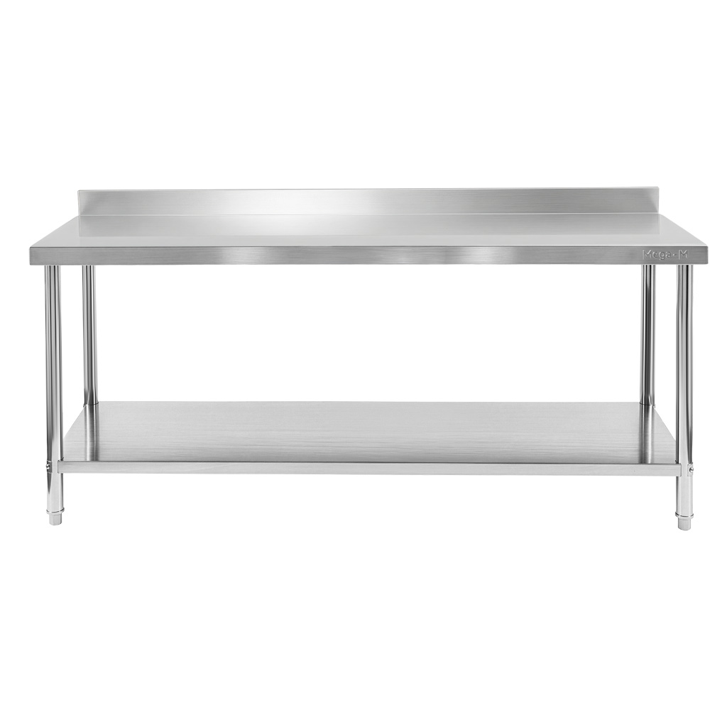 Stół gastronomiczny ze stali nierdzewnej przyścienny z półką Mega-M X STANDARD 200x60x85 cm