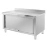Stół gastronomiczny ze stali nierdzewnej przyścienny z szafką Mega-M 150x60x85 cm