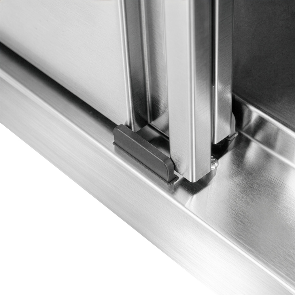 Stół gastronomiczny ze stali nierdzewnej przyścienny z szafką Mega-M 150x60x85 cm