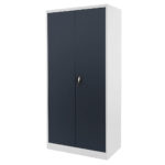 Zdjęcie produktu: Szafa warsztatowa metalowa WERKBERG W-101S S/G pełne drzwi S-90 cm G-40 cm H-185 cm szara grafitowy front