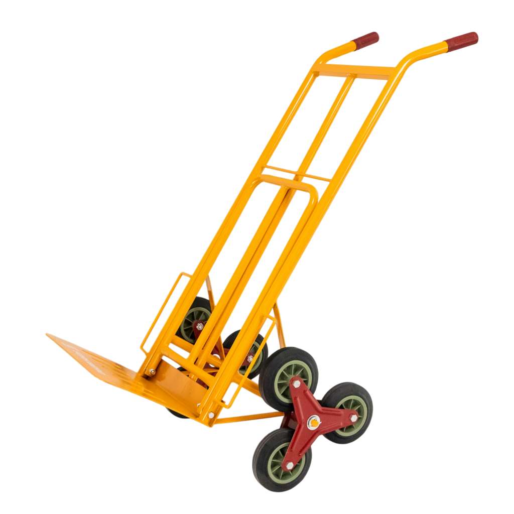 wózek schodowy, wózek transportowy na schody, młynarka transportowa, wózek z potrójnymi kołami, wózek do AGD, wózek do przeprowadzek, wózek budowlany schodowy, wózek magazynowy schodowy, wózek magazynowy, wózek młynarka