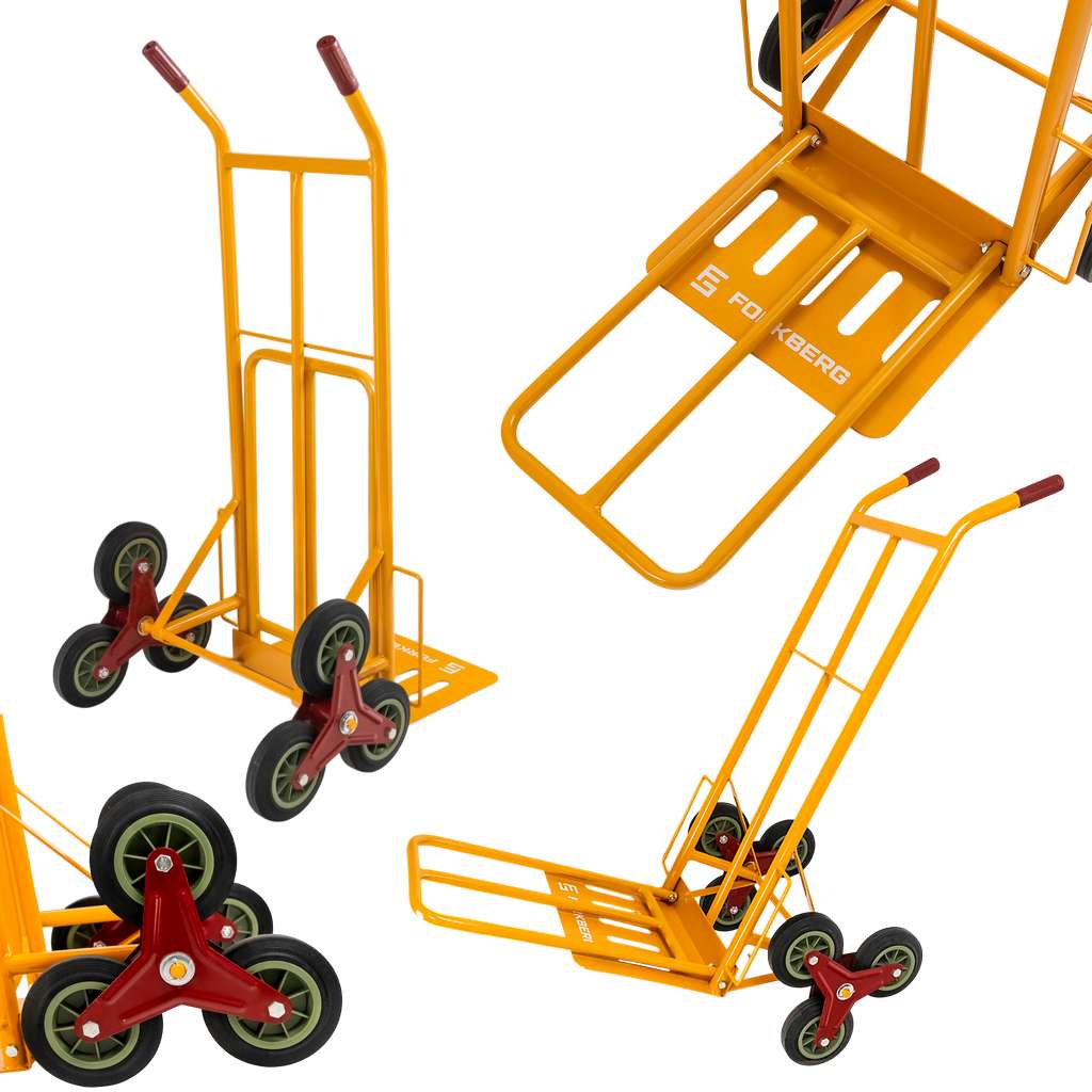 wózek schodowy, wózek transportowy na schody, młynarka transportowa, wózek z potrójnymi kołami, wózek do AGD, wózek do przeprowadzek, wózek budowlany schodowy, wózek magazynowy schodowy, wózek magazynowy, wózek młynarka